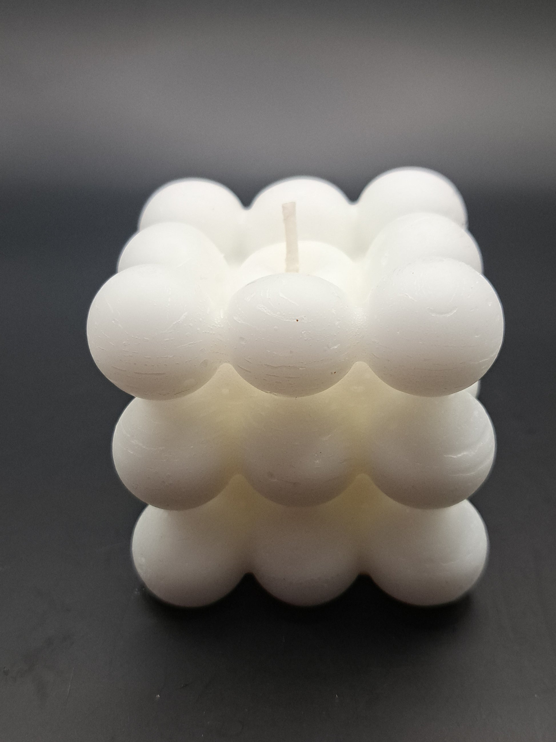 White bubble cube candle