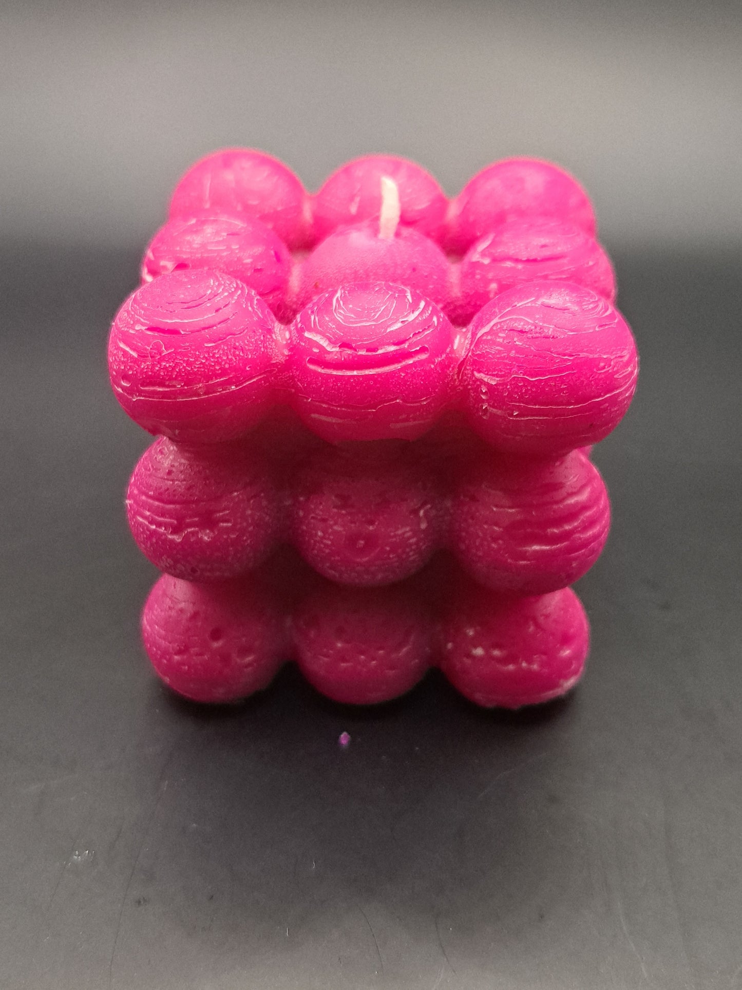 Dark Pink bubble cube candle