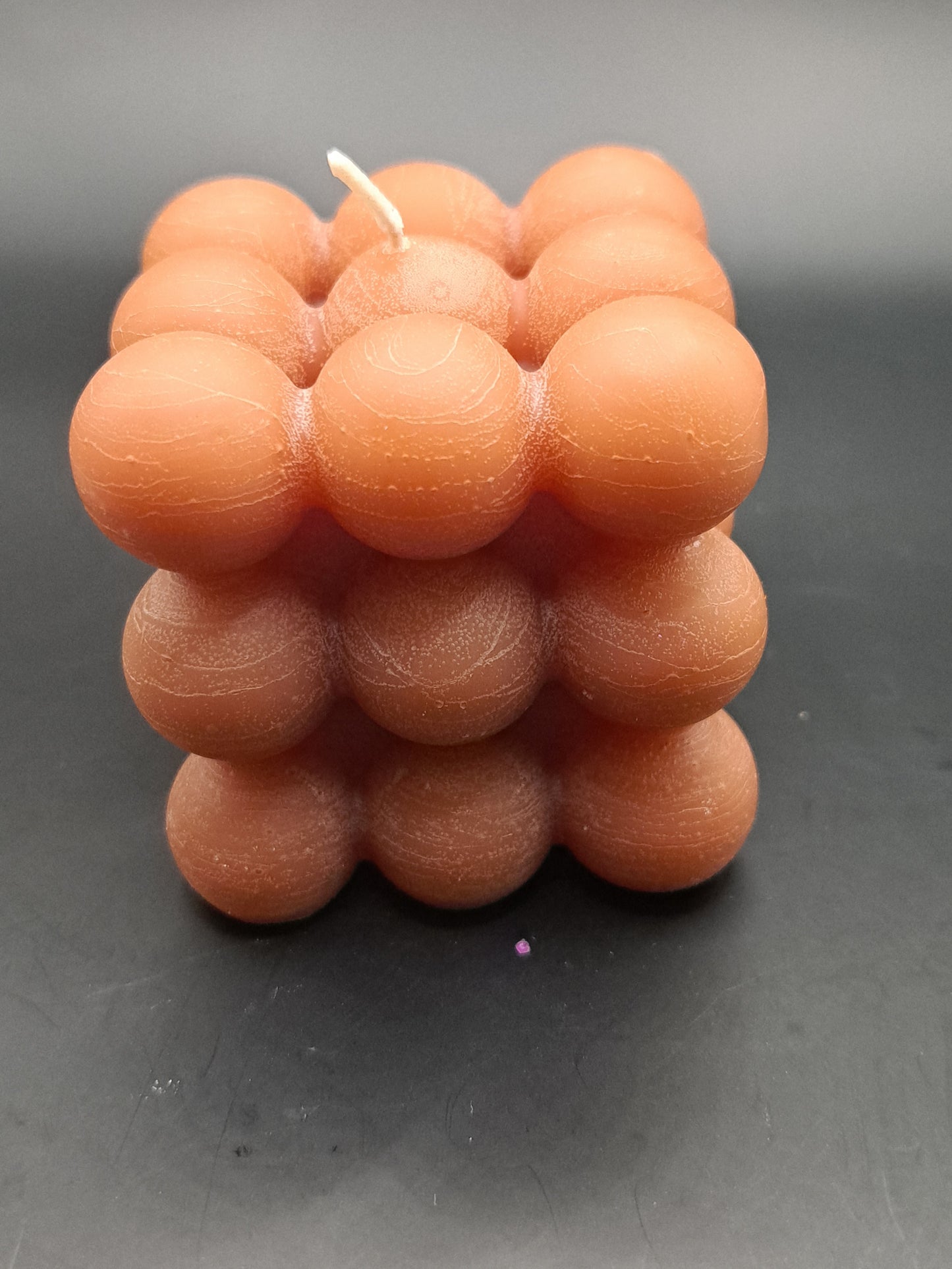 Brown bubble cube candle