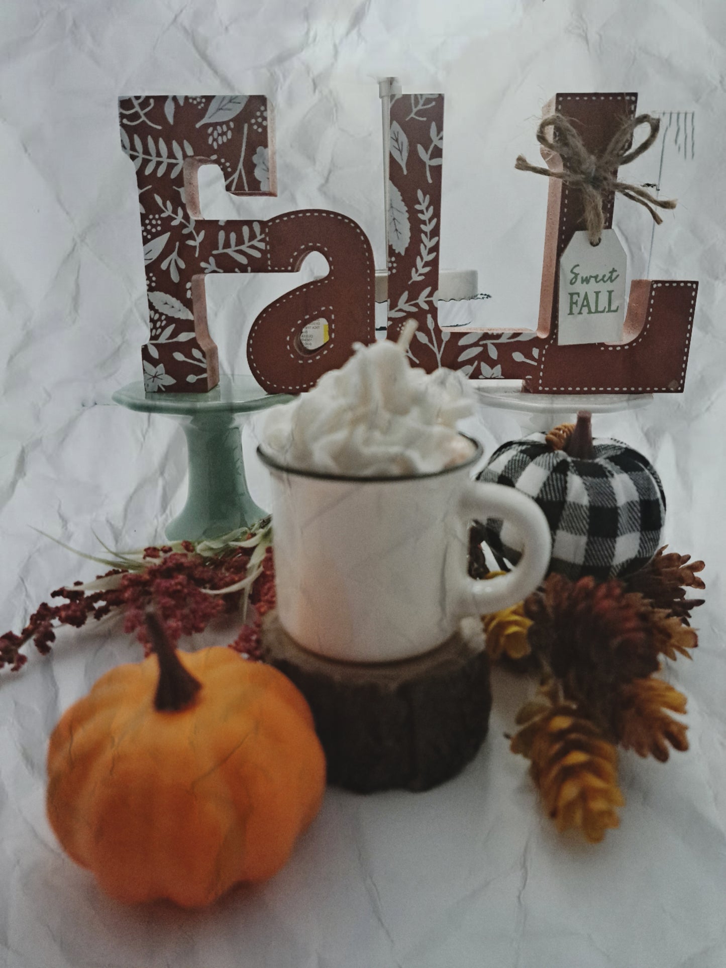 Hot cocoa candle plain white