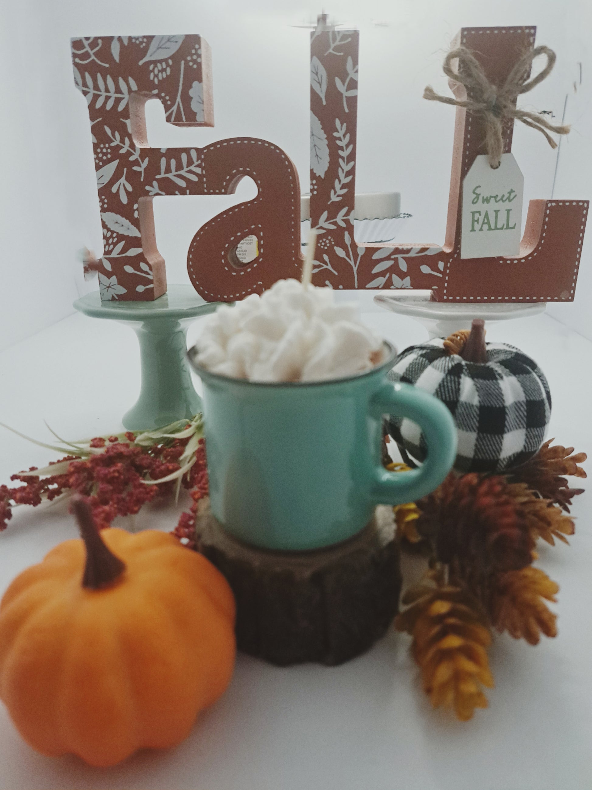 Hot cocoa candle Robin egg