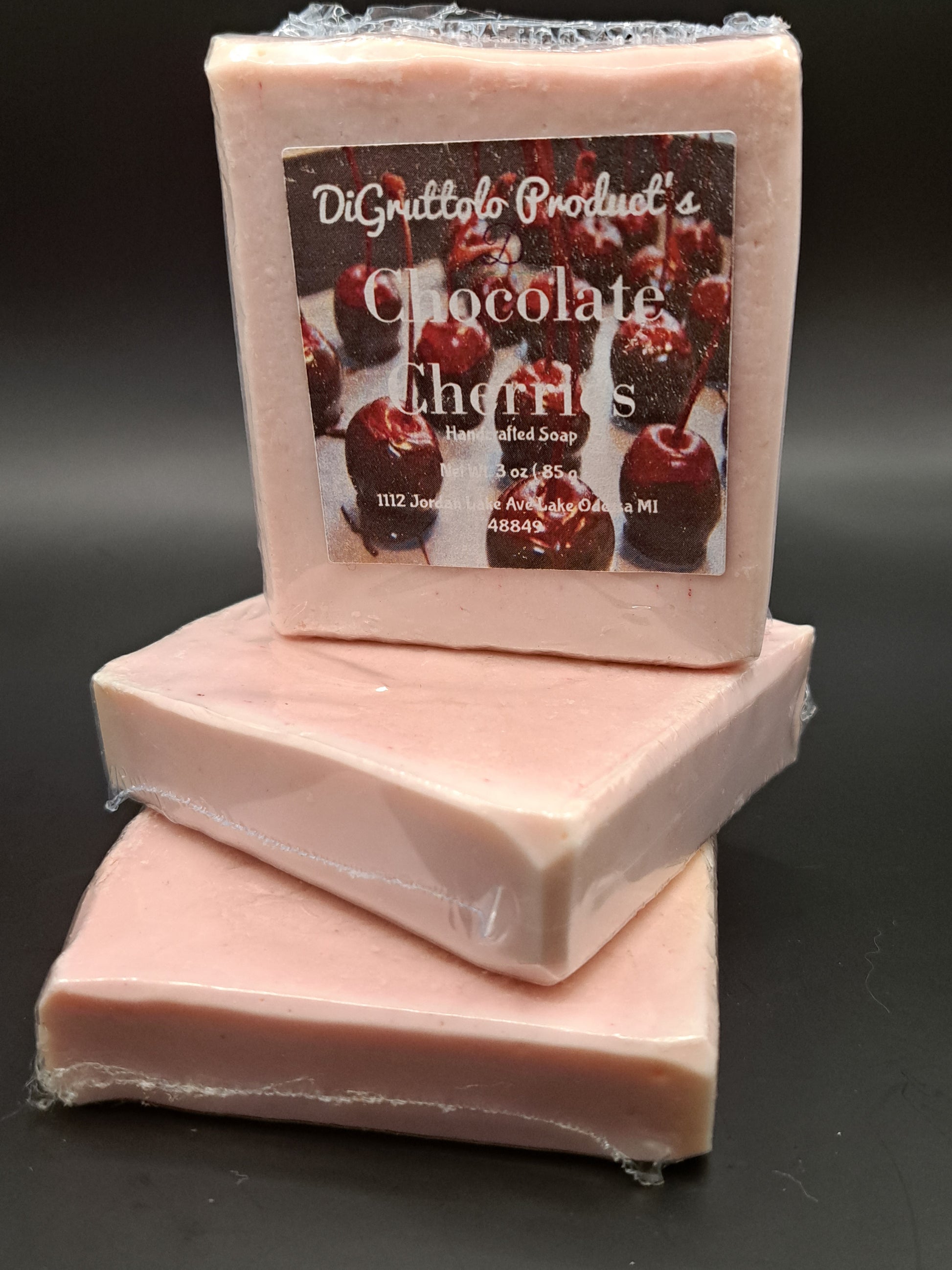 Chocolate Cherries handmade soap.